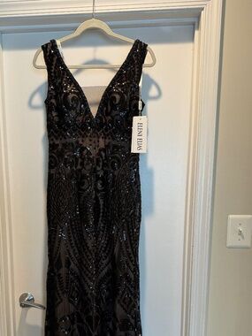 Elena Elias formal nude lined gown